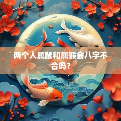 两个人属鼠和属猴会八字不合吗？