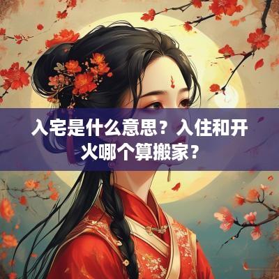 入宅是什么意思？入住和开火哪个算搬家？