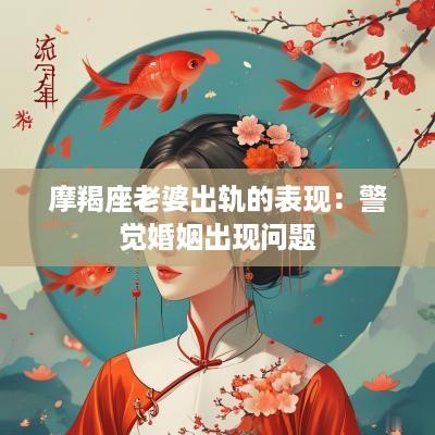 摩羯座老婆出轨的表现：警觉婚姻出现问题
