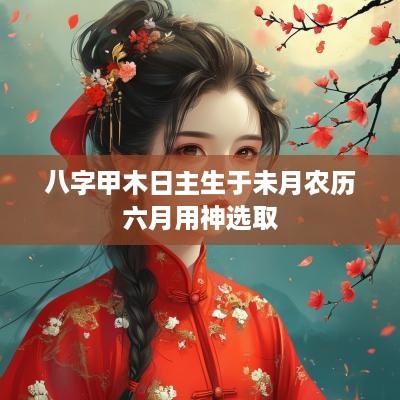 八字甲木日主生于未月农历六月用神选取