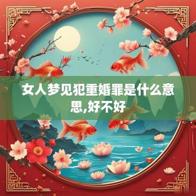 女人梦见犯重婚罪是什么意思,好不好
