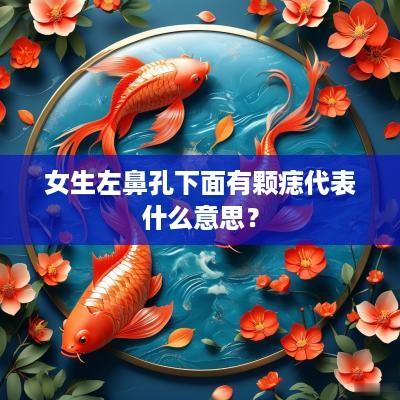 女生左鼻孔下面有颗痣代表什么意思？