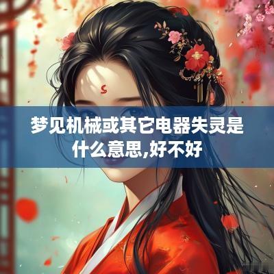 梦见机械或其它电器失灵是什么意思,好不好