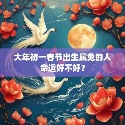 大年初一春节出生属兔的人命运好不好？