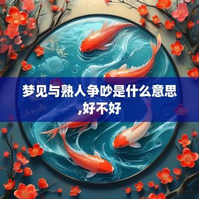 梦见与熟人争吵是什么意思,好不好