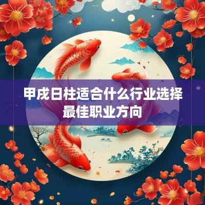 甲戌日柱适合什么行业选择最佳职业方向