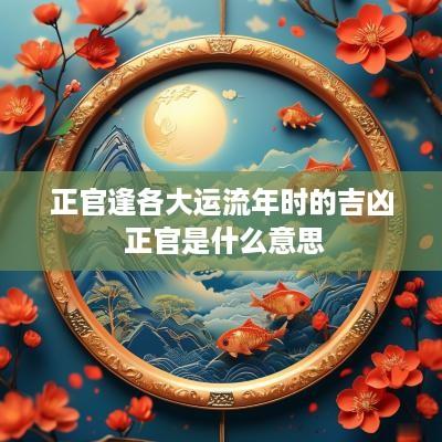 正官逢各大运流年时的吉凶 正官是什么意思