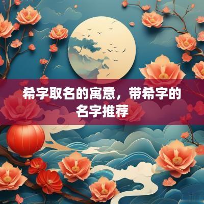 希字取名的寓意，带希字的名字推荐