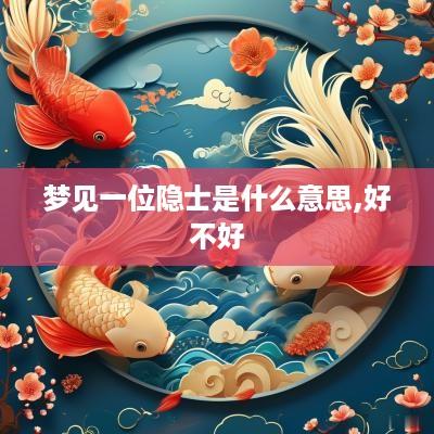 梦见一位隐士是什么意思,好不好