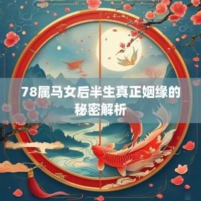 78属马女后半生真正姻缘的秘密解析