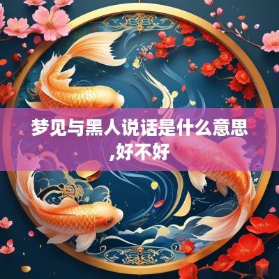 梦见与黑人说话是什么意思,好不好