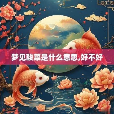 梦见酸菜是什么意思,好不好