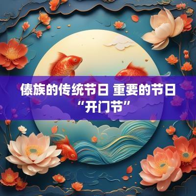 傣族的传统节日 重要的节日“开门节”