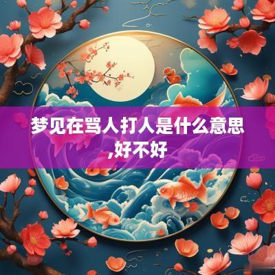 梦见在骂人打人是什么意思,好不好