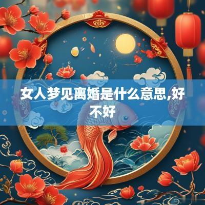 女人梦见离婚是什么意思,好不好