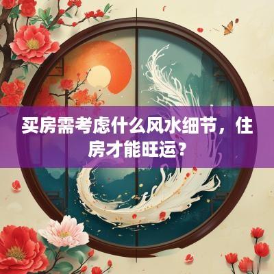 买房需考虑什么风水细节，住房才能旺运？