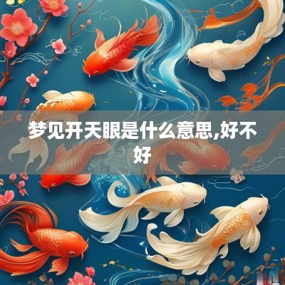 梦见开天眼是什么意思,好不好