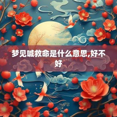 梦见喊救命是什么意思,好不好