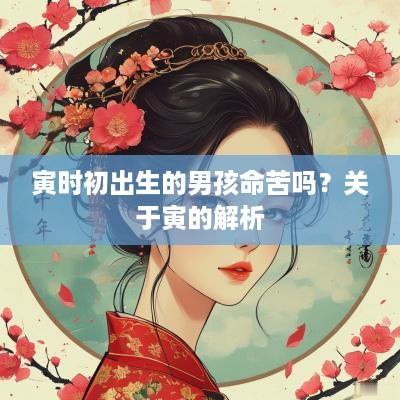 寅时初出生的男孩命苦吗？关于寅的解析