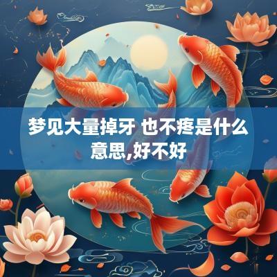 梦见大量掉牙 也不疼是什么意思,好不好