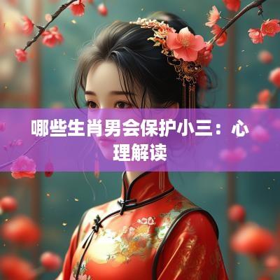 哪些生肖男会保护小三：心理解读