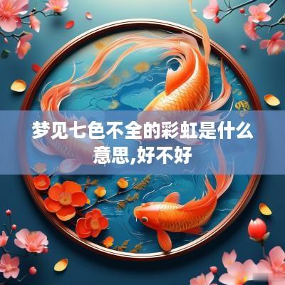 梦见七色不全的彩虹是什么意思,好不好