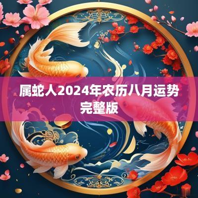 属蛇人2025年农历八月运势完整版