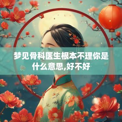 梦见骨科医生根本不理你是什么意思,好不好