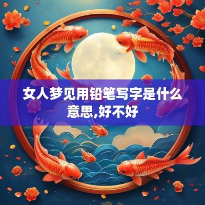 女人梦见用铅笔写字是什么意思,好不好