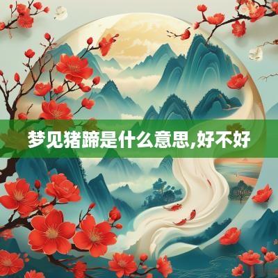 梦见猪蹄是什么意思,好不好