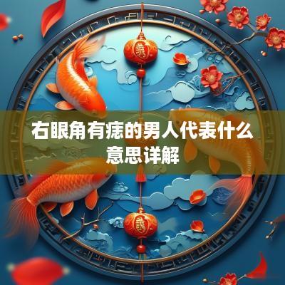 右眼角有痣的男人代表什么意思详解
