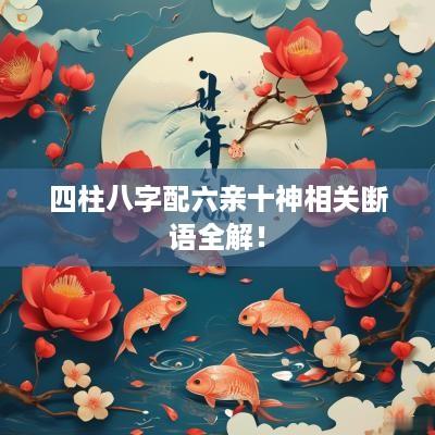 四柱八字配六亲十神相关断语全解！