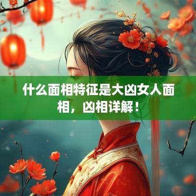 什么面相特征是大凶女人面相，凶相详解！