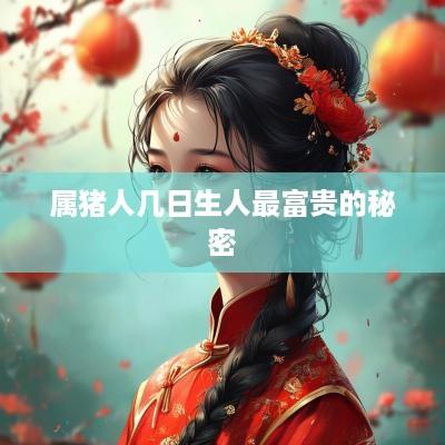 属猪人几日生人最富贵的秘密