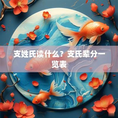 支姓氏读什么？支氏辈分一览表