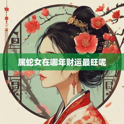 属蛇女在哪年财运最旺呢
