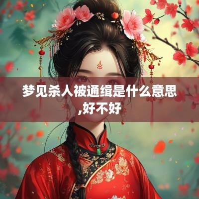 梦见杀人被通缉是什么意思,好不好