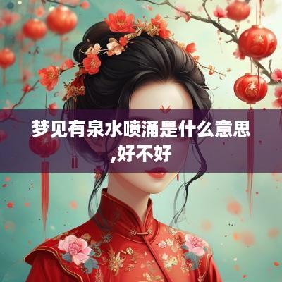 梦见有泉水喷涌是什么意思,好不好