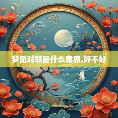 梦见对联是什么意思,好不好