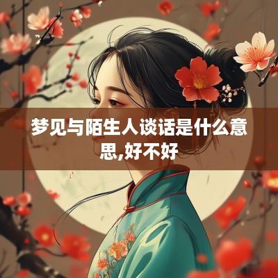 梦见与陌生人谈话是什么意思,好不好