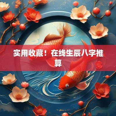 实用收藏！在线生辰八字推算