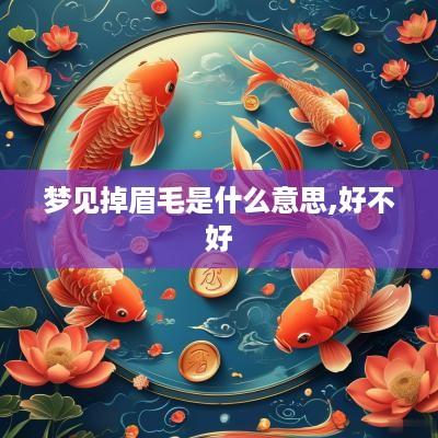 梦见掉眉毛是什么意思,好不好