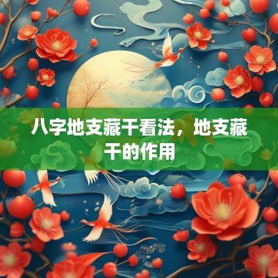 八字地支藏干看法，地支藏干的作用