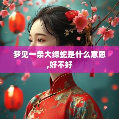 梦见一条大绿蛇是什么意思,好不好