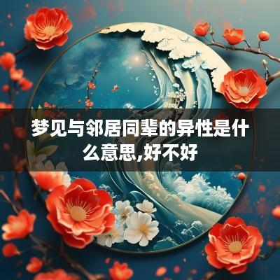 梦见与邻居同辈的异性是什么意思,好不好