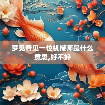 梦见看见一位机械师是什么意思,好不好