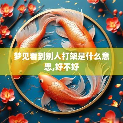 梦见看到别人打架是什么意思,好不好