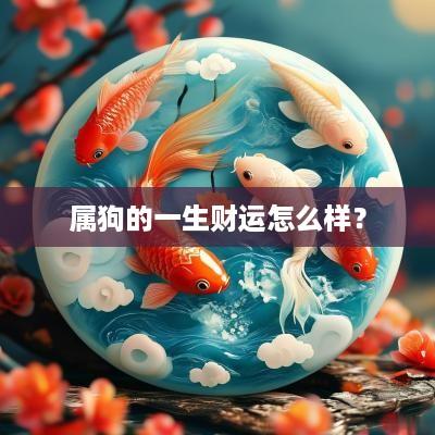 属狗的一生财运怎么样？