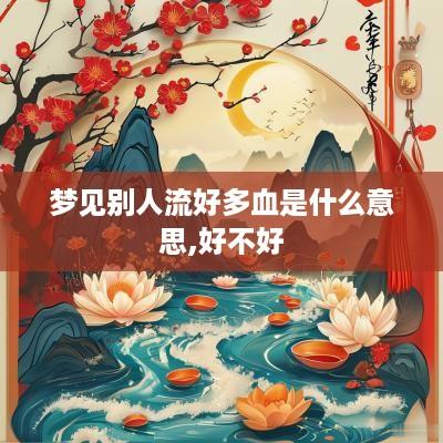 梦见别人流好多血是什么意思,好不好