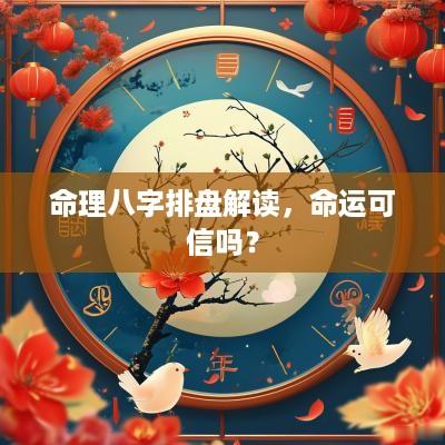 命理八字排盘解读，命运可信吗？